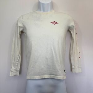 Billabong Boys Unity Long Sleeve Shirt Off White Red Graphic S/10 Active School